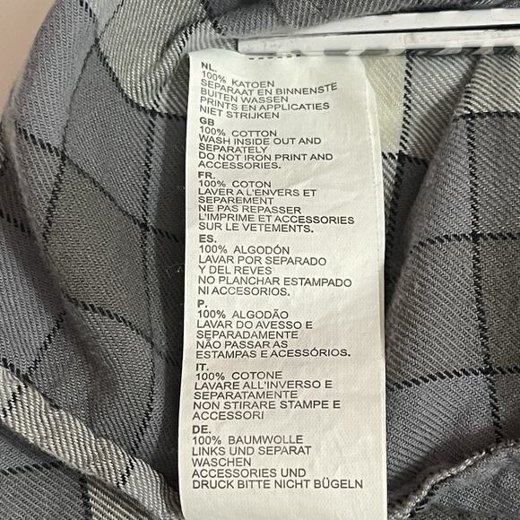 G-STAR Waterpatrol Shirt Mens Large Gray Plaid Flannel Zip Button Up - Picture 16 of 16